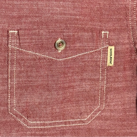 Vintage Woolrich Men’s‎ Large Red Heathered Short Sleeve Button Up Shirt. - Picture 5 of 7